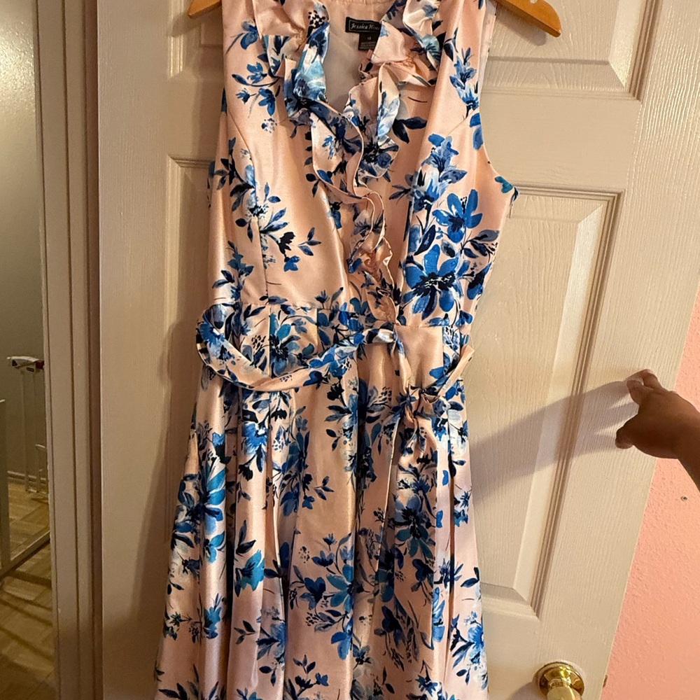 Floral Pink and Blue Dress